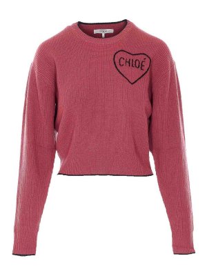 CHLOE': maglia collo rotondo - Maglione rosa ramato