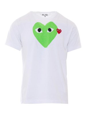 Comme des Garçons Play: T-shirts - T-Shirt - Blanc