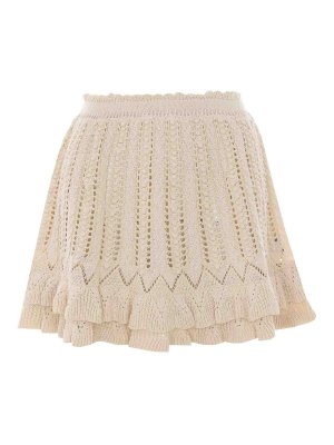 Isabel Marant Etoile: mini skirts - Ecru Nelle Mini Skirt