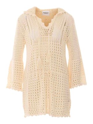 Isabel Marant Etoile: abiti al ginocchio - Vestito  ricamato Zelnie color Ã©cru