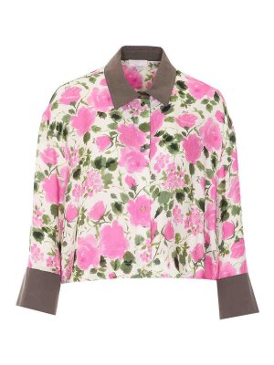 Liu Jo: shirts - Cropped Floral Print Shirt