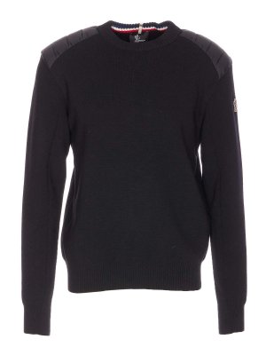 MONCLER: Suéteres con cuello pico - Suéter Cuello Redondo - Negro
