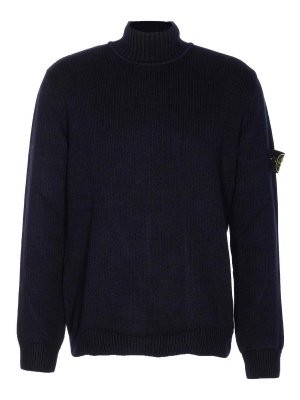 STONE ISLAND: Suéteres con cuello pico - Suéter Cuello Redondo - Azul