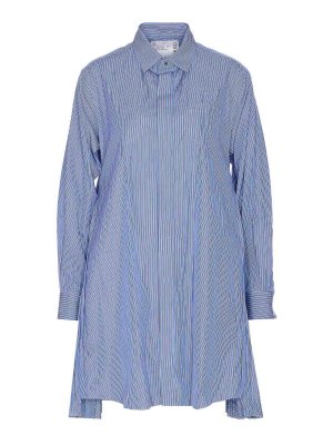 Sacai: Knielange Kleider - Knielanges Kleid - Blau