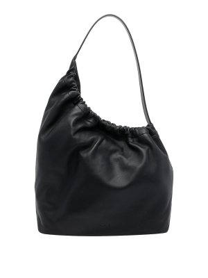 AESTHER EKME: shoulder bags - Black Demi Lune Cloud Shoulder Bag