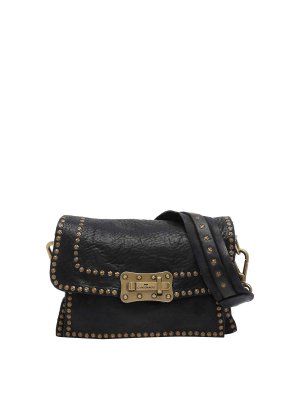 CAMPOMAGGI: cross body bags - Black Small Agnese Crossbody Bag