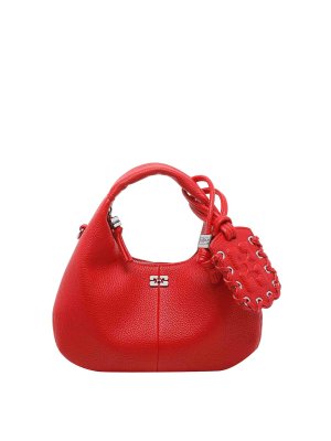 GANNI: borse a spalla - Mini borsa hobo rossa