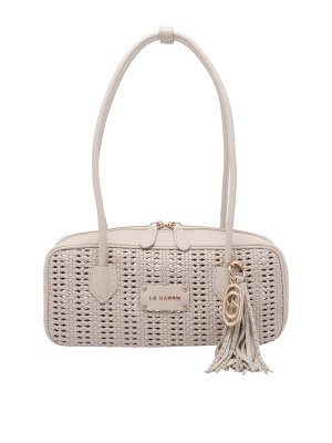 LA CARRIE: pochette - Borsa Baguette In Tessuto Avorio