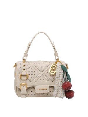 LA CARRIE: totes bags - White Small Labyrinth Atena Handbag