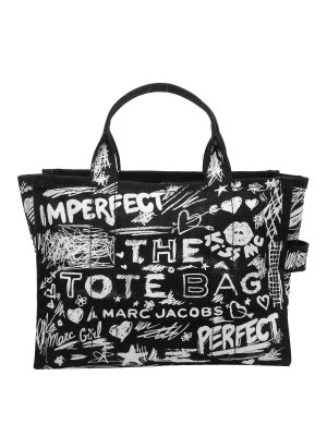 MARC JACOBS: totes bags - The Punk Scribble Canvas Medium Tote Bag