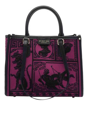 MY BEST BAG: totes bags - Black And Fuchsia Atena Agor Tote Bag