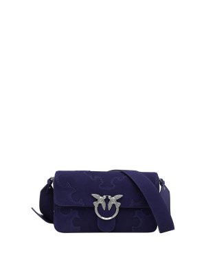 Pinko: cross body bags - Blue Love One Slouchy Classic Crossbody Bag