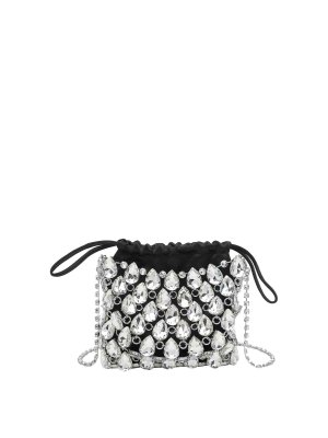 Self Portrait: totes bags - Mini Crystal Chainmail Handbag