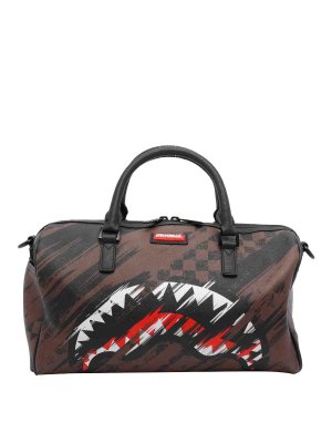 SPRAYGROUND: Luggage & Travel bags - Brown Smeared Grunge Duffle Bag