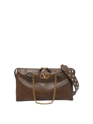 VALENTINO GARAVANI: shoulder bags - Medium  Panthea Chevron Motif Shoulder Bag