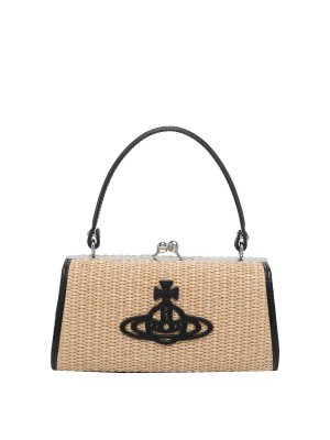 VIVIENNE WESTWOOD: totes bags - Beige Vivienne Xl Doll Frame Purse