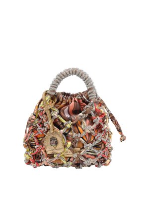KURT GEIGER: Bucket bags - Small Macrame Crystal Bucket Bag
