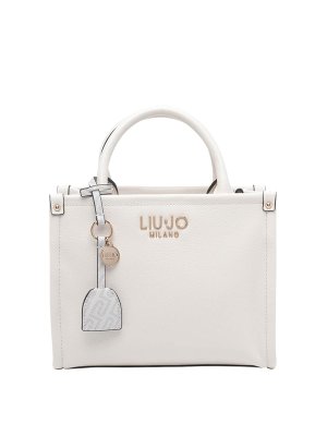 Liu Jo: totes bags - White Logo Animalier Tote Bag