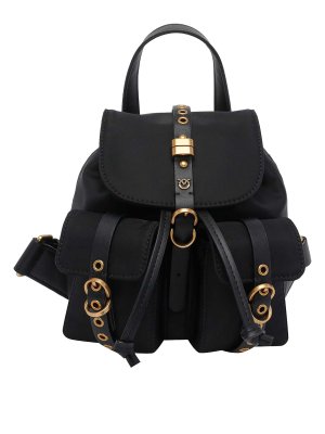 Pinko: backpacks - Black Small Nylon Backpack