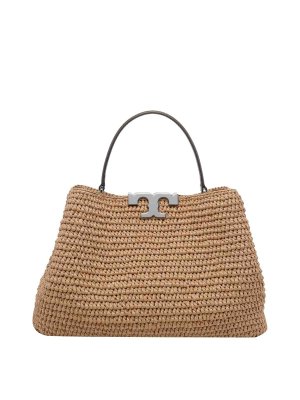 TORY BURCH: cross body bags - Eleanor Straw Satchel