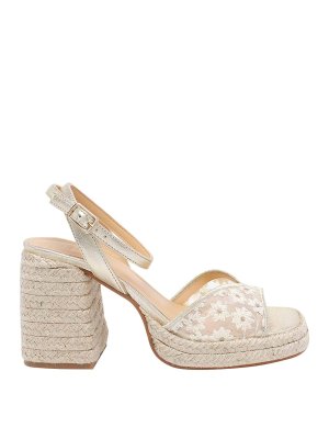 CASTANER: court shoes - White And Gold Vals Pump Sandals