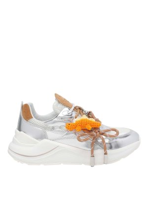 D.A.T.E.: trainers - Silver Fuga Linen Sneakers