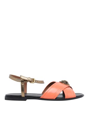 KURT GEIGER: flat shoes - Peach Orson Cross Flat Sandals