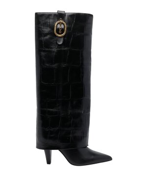 KURT GEIGER: ankle boots - Fold Over Crocodile Print Pump Booties