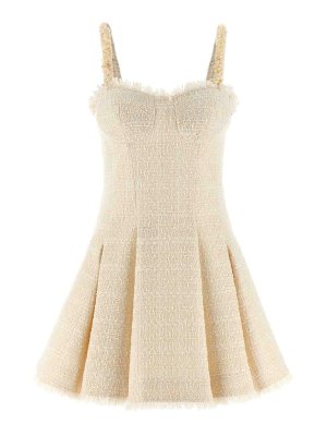 Balmain: Vestidos media pierna - Vestido Midi - Blanco