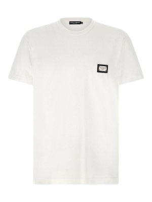 DOLCE & GABBANA: t-shirt - Logo Plate T-Shirt