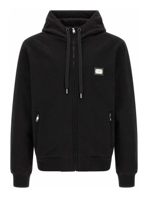 DOLCE & GABBANA: Sweatshirts & Sweaters - Logo Plaque Hoodie