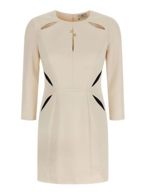 ELISABETTA FRANCHI: Robe longueur genou - Robe Au Genou - Blanc