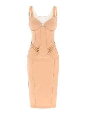 ELISABETTA FRANCHI: ニーレングスドレス - 膝丈ドレス - ヌードカラー