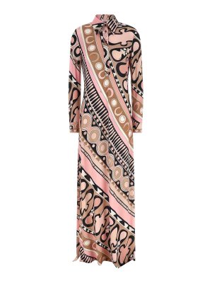 EMILIO PUCCI: maxi dresses - Print Chemisier Dress