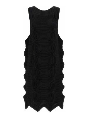 ISSEY MIYAKE: ニーレングスドレス - 膝丈ドレス - 黒