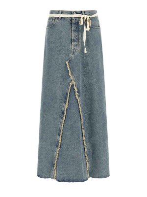 Maison Margiela: Faldas media pierna y semilargas - Falda Semilarga - Azul Claro