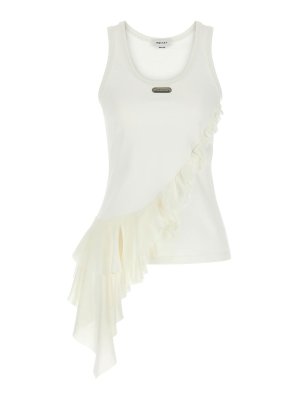 ALEXANDER MCQUEEN: Tops & Tank tops - Silk Ruffle Tank Top