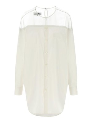 MM6 MAISON MARGIELA: shirts - Tulle Insert Shirt