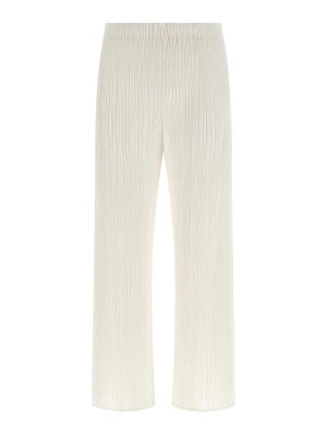 PLEATS PLEASE ISSEY MIYAKE: Pantalones casual - Pantalón Casual - Blanco