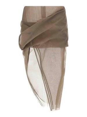 RICK OWENS: Knee length skirts & Midi - Draped Calf Skirt