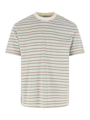 AURALEE: t-shirts - Striped T-shirt