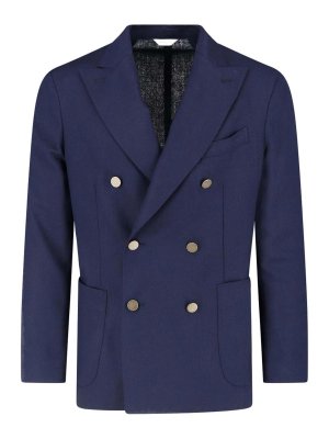 BOGLIOLI: blazers - Double-breasted blazer in virgin wool