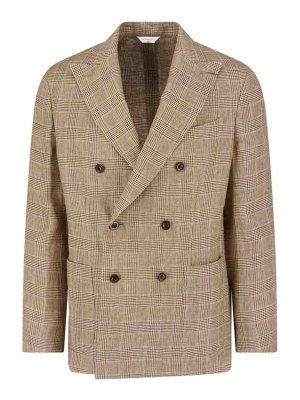 BOGLIOLI: blazers - Double-breasted linen blazer