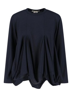 COMME DES GARCONS: Strickpullover mit Rundhalsausschnitt - Rundhalspullover - Schwarz