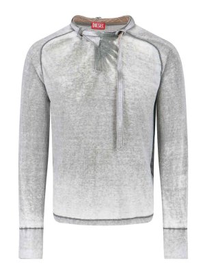 DIESEL: Strickpullover mit Rundhalsausschnitt - Rundhalspullover - Grau