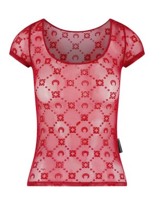 MARINE SERRE: T-shirts - T-Shirt - Rouge