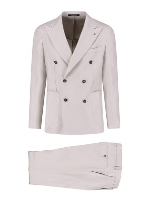 TAGLIATORE: formal suits - Double-breasted linen suit