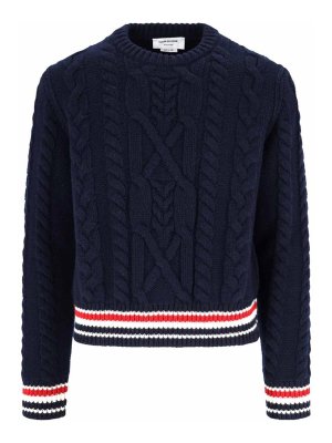 THOM BROWNE: crew necks - Virgin wool sweater