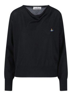 VIVIENNE WESTWOOD: Strickpullover mit Rundhalsausschnitt - Rundhalspullover - Schwarz