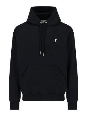 AMI PARIS: Sweatshirts & Sweaters - ami de cur hooded sweatshirt